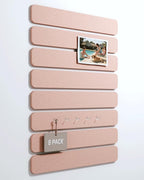 Fluxynara Cork Board Alternative Felt Strip Board 8-Pack 13"x2", Office Pin Board with 50 Push Pins, Adhesive Install for Bedroom Door & Home Office(Pink)