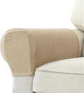 Chaexii Premium Polyester Sofa Arm Cover, Scratch Resistant Protector Covers, Washable, Elastic Armrest Covers for Square/Curved/Sloping Couch Armrests, 2Pcs (Khaki)