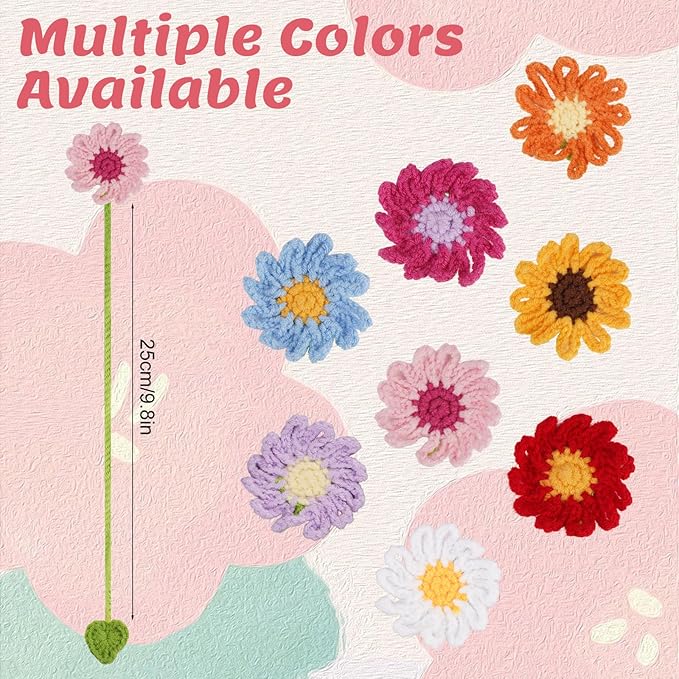Crochet Bookmarks for Women & Book Lovers, Cute Flower Page Markers for Teachers Students, Handmade Reading Gifts for Valentine's Day, Easter, Teachers' Day, Graduation, Mother's Day, Birthdays (6)