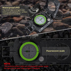 Anbte Compass Hiking Survival, IP65 Waterproof Metal Compass with Sighting Clinometer and Carry Bag, Multifunctional, Professional, for Camping Hunting Hiking Navigation