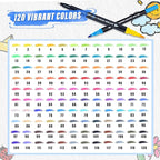 120 Colors Dual Markers Brush Pens ,Dual Tip Brush&Fine Tip Markers for Adult Kids Coloring,Water-based Ink Art Marker,Calligraphy Pens Fineliner and Brush Tips for Hand Lettering, Journal, Doodling