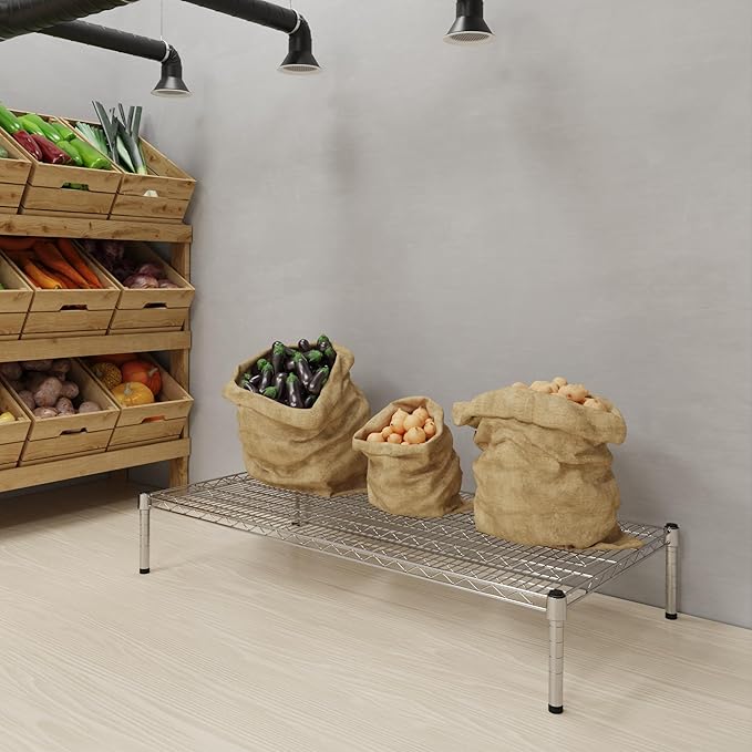 Regal Altair 24''W x 48''L x 8''H Chrome Plated Wire Dunnage Rack | Off The Floor Storage