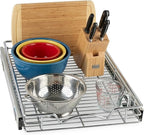 HOLDN’ STORAGE Pull Out Cabinet Organizer, Heavy Duty Caddy w/Lifetime Limited Warranty -14”W x 21”D - Requires At Least 15-1/4” Cabinet Opening, Steel Metal Cabinet Drawers Slide Out, Chrome