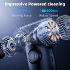 DOROBEEN Compressed Air Duster, PC Keyboard Cleaner, Replace Compressed Air Can, Electric Air Duster with Brushless DC Motor, Stepless Knob