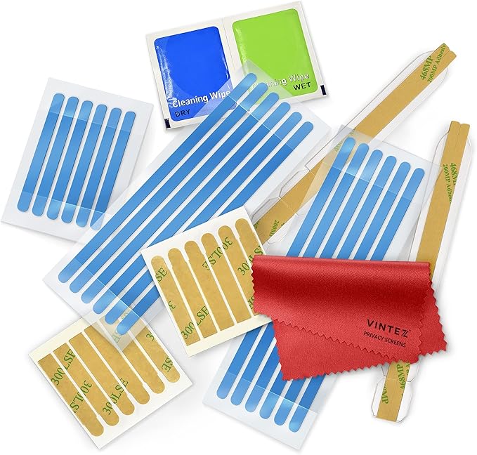 Privacy Screen Adhesive Tabs and Strips for Computer Monitors and Laptops - Replacement kit