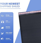 Black Poly Bubble Mailers 8.5x12 inch #2 | Self Seal Padded Envelopes | Cushioned Bubble Mailer | Usable Size 8.5x11 | WaterProof | Lightweight mailing Shipping Bags | US Made | 100 Pack Bulk
