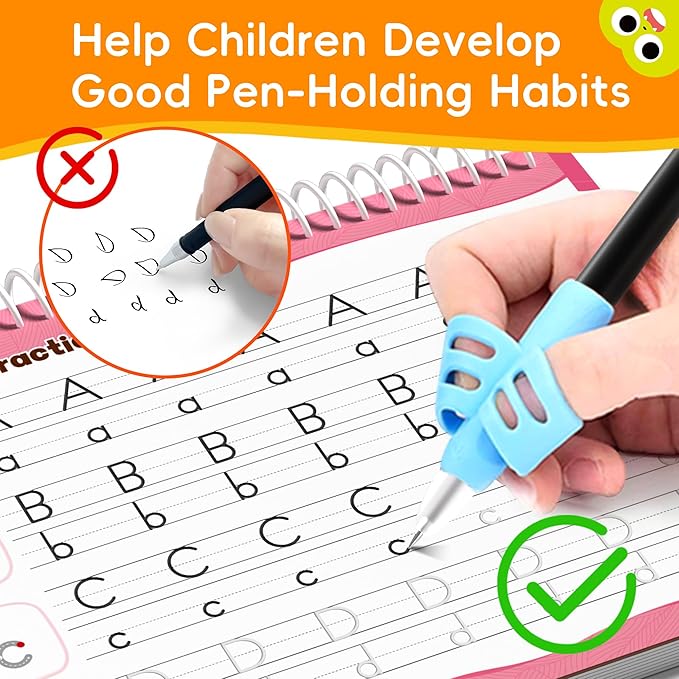 Timetome Large Magic Grooved Writing Practice for Kids 3-5, Grooved Writing Books Ages 6-8, Magic Book Handwriting Practice for Kids 5-7, Preschool Workbook Tracing Books for Boys & Girls