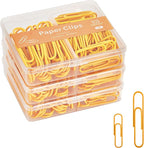 NEEWAY Colorful Paper Clips Assorted Sizes, Small and Large Paper Clips, 210 Count, 3 Pack of 70 (Orange)