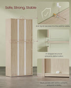 VASAGLE Custos Collection - Bookshelf, 5-Tier Bookcase, Book Shelf, Open Storage Shelf, 9.4 x 23.6 x 52.8 Inches, for Living Room, Home Office, Dinning Room, Natural Beige ULBC165L01