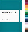 PAPERAGE Blank Journal Notebook, (Turquoise), 160 Pages, Medium 5.6 in x 8 in - 100 GSM Thick Paper – Hardcover Journaling Notebook for Work, School, Note Taking or Sketching