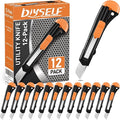 DIYSELF 12-Pack Box Cutters, Disposable Utility Knife, Box Cutter Retractable for Office, Shop, Warehouse, Utility Knives with18mm Snap-Off Blades, Portable Box Opener, Razor Knife Set, Paper Knife