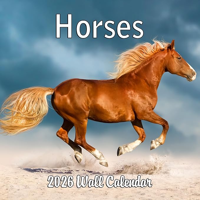 2026 Horses Monthly Wall Calendar | Animals Calendar 2025-2026