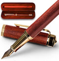 Ellington Pens Luxury Wood Fountain Pen Set – Extra Fine Nib - Includes Wooden Pen Gift Box, Ink Converter, 6 Ink Cartridges – Wood Pen For Writing, Calligraphy, Journaling, Drawing (Rosewood)