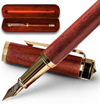 Ellington Pens Luxury Wood Fountain Pen Set – Extra Fine Nib - Includes Wooden Pen Gift Box, Ink Converter, 6 Ink Cartridges – Wood Pen For Writing, Calligraphy, Journaling, Drawing (Rosewood)
