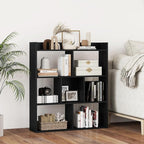 Giantex 7 Cubes Bookshelf, Free-Standing Wooden Bookcase, 4 Tier Home Display Shelf, Horizontal Storage Unit w/Anti-Toppling Devices, Open-Back Display Rack for Study, Living Room (2, Black)