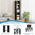 Jpiziso 5 Cube Storage Organizer Single Row, Cube Shelf with Heavy-Duty Thick Boards, 13.31" L x 9.37" W x 60.55" H, Smooth Easy-Clean Panels, Simple Assembly, for Living Room Bedroom Office, Black
