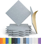 Amantech 12 Pack Acoustic Panels Self Adhesive Sound Proof Foam, High Density Sound Acoustic Panel, 12X12X0.4 Inch Square Panels in Home, Office, Reccording Room, Studio,and more(Blue Gray)