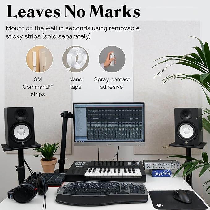 AudioSilk Acoustic Panels, 4 Pack ROOM KIT, Large, 46" x 23", Pure White