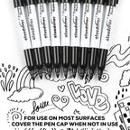 cloudriver Black Permanent Markers Fine Tip, 60 Packs Permanent Markers Bulk, Quick Drying & Fade Resistant, Permanent Marker Set Works on Plastic,Wood,Stone,Metal and Glass for Doodling, Marking