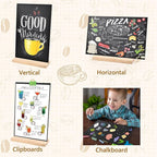 Bouiexye 3 Pack 8.1x12 in Chalkboard Signs with Stand for Tables Small Chalk Board Signs Tabletop Message Board Sign with Wood Base for Home Decorations Coffee Shop Restaurant Kitchen Wedding Party
