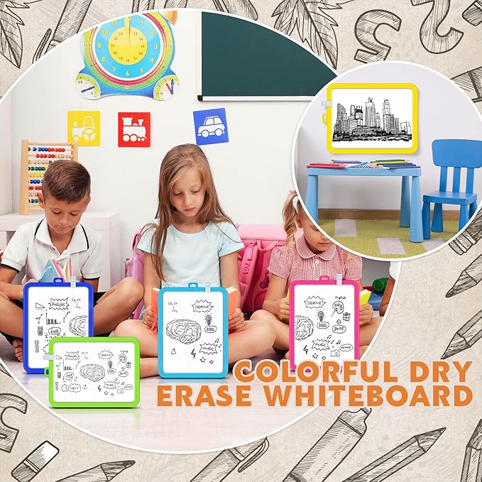 Outus 10 Pcs Dry Erase Mini White Boards Bulk 8.5 x 11'' Small Magnetic Whiteboard Double Sided Colored Writing Boards for Kids Students Locker Fridge(Colorful)