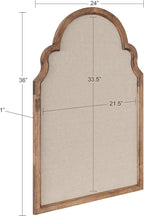 Kate and Laurel Hogan Farmhouse Framed Arch Fabric Pinboard, 24 x 36, Natural Rustic, Decorative Bulletin Board for Wall