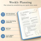 2026 Planner, Daily Journal & Gratitude Journal All-In-One with To Do List, Self Care Prompts & Habit Tracker - 5.8 x 8.3 - Blue