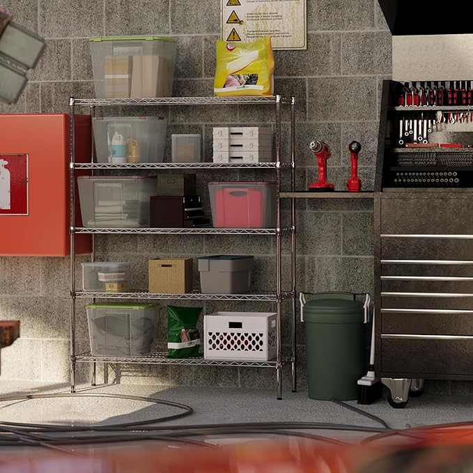 Regal Altair 14" Deep x 48" Wide x 64" Height Wire Shelving Kit | 5-Tier | NSF Commercial Storage Rack Unit