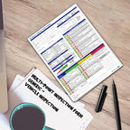 Multi-Point Inspection Form for Vehicles – 2-Part Carbonless Vehicle Checklist Pad – 8.5" x 11" Inspection Report – Edge-Glued, Manufacturer Recommended – White - Pack of 1000
