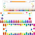 Name Tags for Students Desks, Colorful Pencils Theme Name Plates, Name Labels for School Desks, Back to School Classroom Decor, 30 Pack