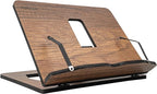 Vigo Wood Book Stand, Book Holder, Reading Stand, Cookbook Holder, Recipe Book Stand, Wooden Book Stands for Reading, Cookbook Stand for Kitchen, Book Holder for Reading in Bed (Walnut)