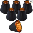 TAaMTYH small lamp shade chandelier shades set of 6，Fabric Lampshade for Wall Lamp，chandelier shades，small table lamps，For Cutting Edge bulbs, Clip-on Fitter Lampshade，3" X 6" X 5"