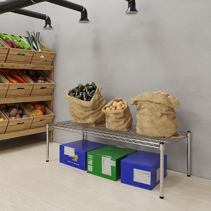 Regal Altair 21''W x 48''L x 14''H Chrome Plated Wire Dunnage Rack | Off The Floor Storage