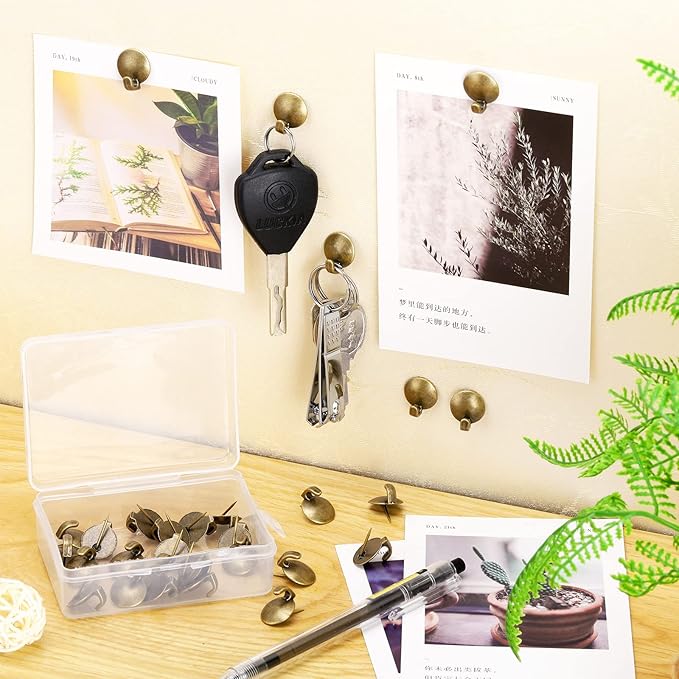 Zhengmy 30 Pcs Metal Cubicle Hooks Fabric Panel Wall Hooks Cubicle Clips Push Pins Picture Hangers for Bulletin Board 20 Lbs Kitchen Office Home Accessories Supplies(Bronze)