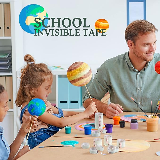 Yahenda Invisible Tapes, 96 Rolls 0.75x1000 Inches Clear Matte Finish Tape Refill for Dispenser for Office Home School Use, Engineered for Repairing Correction and Labeling