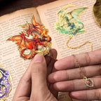 Fantasy Fourth Wings Dragon Bookmarks -4 Designs: Fire Red,Ice Blue,Thunder Purple,Forest Green-Unique Cool Metal Book Marks for Men Women, Inspirational Gift for Kid, Readers, Book Lovers, Collectors