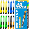 TIFICAL 48 Pack 9mm Box Cutter Retractable Utility Knife, Razor Knife for Cartons, Box Opener, Disposable Exacto Knife for Home, School use
