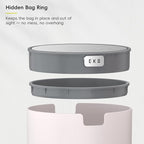 EKO Fandy 0.58 Gal/2.2L Mini Trash Can with Lid, Swing-Top Desktop Trash Can for Bathroom, Countertop, Vanity, Desk or Office, Small Garbage Bin (Pink)