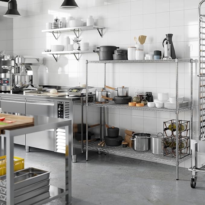 Regal Altair 18" Deep x 54" Wide x 54" Height Wire Shelving Kit | 3-Tier | NSF Commercial Storage Rack Unit
