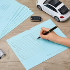 120 Pcs 9 x 12 In Vehicle Dealer Jackets for Car Sales 32lb Colored Printed Deal Envelopes Dealership Supplies File Jackets Automotive Folders for Car Dealerships(Baby Blue)