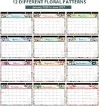 Desk Calendar 2026, Monthly Desktop Large Calendar (Jan 2026 - Jun 2027) 17" x 12" Desk Wall Planner for Family Teacher School Office Supplies, Flower
