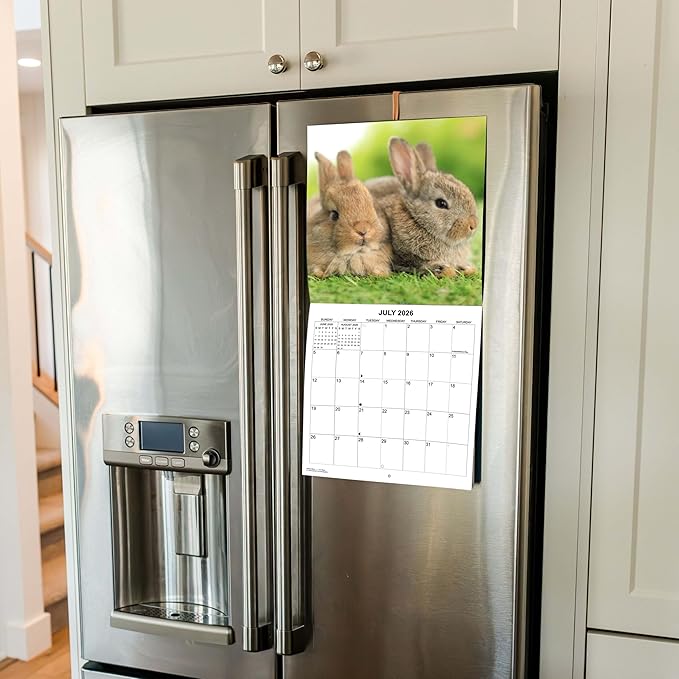2026 Bunnies Monthly Wall Calendar | Cute Rabbit Animals Calendar 2025-2026