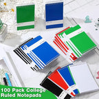 Thenshop 50 Pads Spiral Memo Pads Bulk 3 x 5 Inch Small Pocket Notepad Top Bound Lined 60 Sheets Mini Notebooks for School College Office Home Supplies (Classic Colors)
