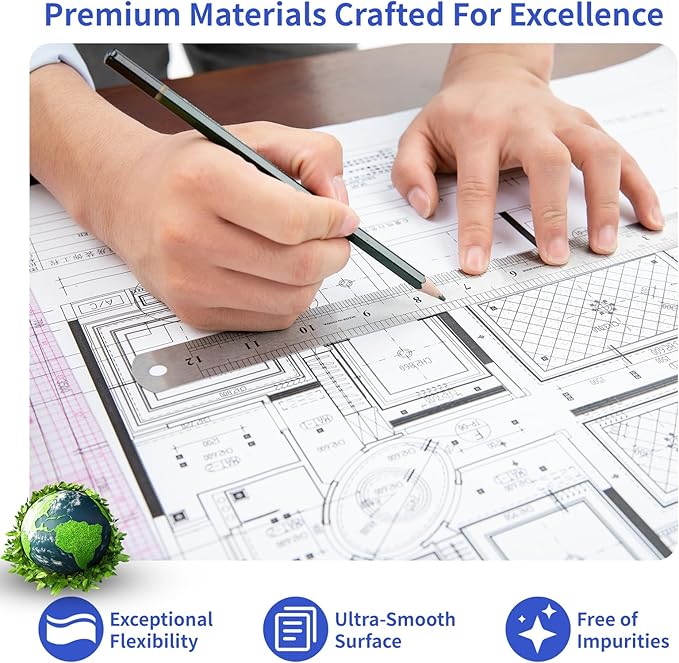 Wide Format Paper 24 In x 150 Ft, 2 Rolls Plotter Paper on 2" Core, CAD Bond Rolls for CAD Printing on Wide Format Ink Jet Printers,Choice for Engineering Plans, Architectural Designs and GIS Maps