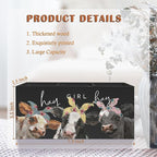 Exqcom Hay Girl Hay Cow Makeup Brush Toothbrush Holder, Pen Pencil Holder, Organizer for Bathroom Vanity Dorm, Cow Lover Gifts for Home Office Dorm Desk Accessories