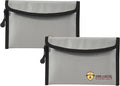 2 Pack Small Fireproof Bag (5 x 8 inches), Non-itchy Fireproof Wallet Bag for Valuables, Jewelry, Cash, Passport, Invoice, Currency & Keys