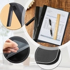 Maitys 50 Pack Durable Clear Report Covers with Rotary Clip 11 x 9 in Letter Size Presentation Folders Transparent Front Cover Portfolio Folder Resume Folder Interview Report Folders (Black)