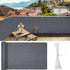 iCover 3x10ft Balcony Privacy Screen Fence, UV-Resistant Railing Fencing Cover for Porch Deck Patio Garden Backyard, Cable Zip Ties Included, Dark Grey