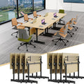 Conference Table,55.1''Folding Conference Room Table for 4-12 People,Mobile Flip Top MeetingTraining Table with Different Coulor and Styles for Offices, Classrooms,Meeting Room (8, 61''G)