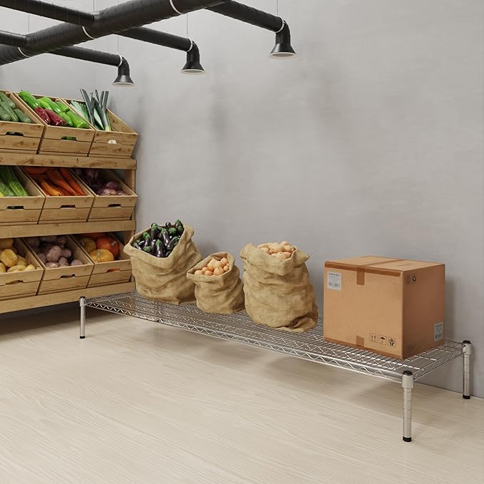 Regal Altair 21''W x 72''L x 8''H Chrome Plated Wire Dunnage Rack | Off The Floor Storage